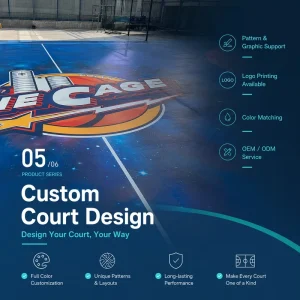 Wet Pour Full SPU Sports Court Flooring 20 Years Durability Outdoor Indoor Pickleball Basketball Tennis Court