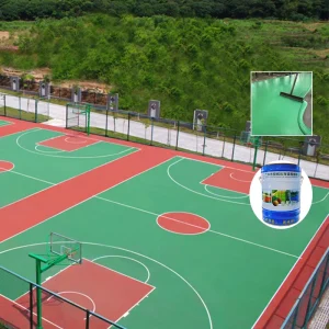 Wet Pour Plastic Silicon PU Rubber Topcoat Paint Eco Friendly Anti Slip Shock Absorption Easy Installation Basketball Sports