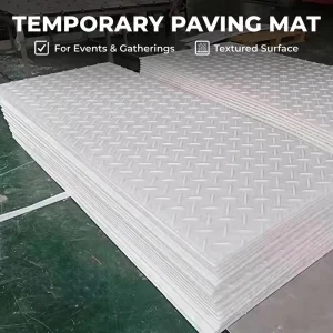 White HDPE Ground Protection Plastic Sheet Temporary Road Mats for Outdoor Events and Gatherings Attractive Slip-Resistant