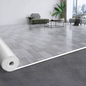 White PVC Vinyl Carpet Linoleum Flooring Wood Grain Temporary Sport Covering Roll for Hotels Schools Kitchens Living Rooms