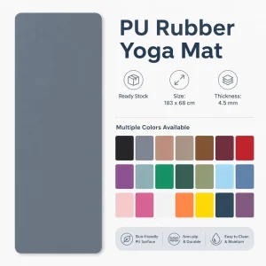 Wide PU Natural Rubber Yoga Mat 183x68cm 4.5mm High-Grip Non-Slip Exercise Mat
