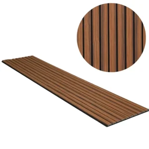 Wide Slat Wood Wall Panels Sound Absorbent Panels Wooden Slat Acoustic Panel with Black PET Felt Backing