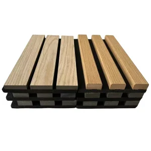 Wood Acoustic Wall Panel Sound Proof MDF Wood Veneer Slat Acoustic Panel