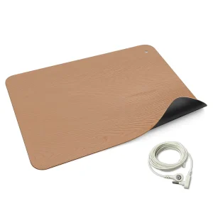 Wood-Grain Customizable Grounding Mat Conductive Anti-Static Earthing Pad Anti-Crease Design for Desk and Floor Use