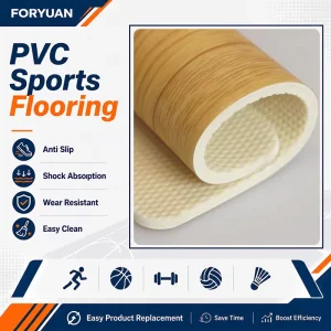 Wood Grain PVC Sport Vinyl Flooring 3.5mm 5mm Thickened Durable Surface for Dance Studio Use