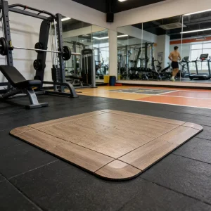 Wood Grain Rubber Floor Mat 15-30mm Thickness Indoor Protective Gym Rubber Mat Fitness Rubber Tiles Gym Rubber Flooring