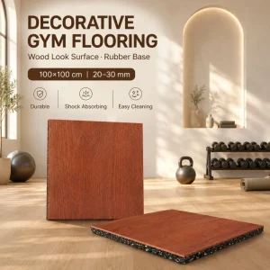 Wood Grain Rubber Flooring for Gym Studio and Sports Facility Projects