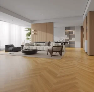 Wood Look Chevron Fishbone SPC Flooring Waterproof Scratch Resistant Interlocking Vinyl Floor Planks For Interior Decoration