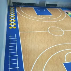 Wood Pattern Sports Flooring Basketball Court Wood Flooring Outdoor Removable Rubber Mat Sports Floor