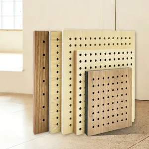 Wood Perforated Acoustic Panels Sound Insulation Wall Ceiling Tiles for Studio Meeting Room Cinema Decoration