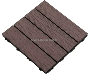 Wood Plastic Composite WPC Decking Floor Interlocking DIY Deck Tiles for Outdoor Patios