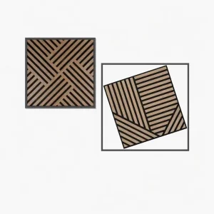 Wood Slat Acoustic Panel Geometric Acoustic Wall Panel Custom Decorative Wood Acoustic Wall Cladding