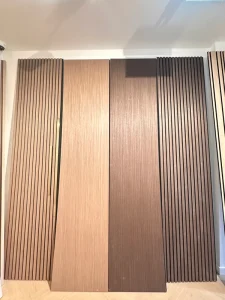 Wood Slat Acoustic Panel NRC 0.9 CE FSC Certified Soundproof Wall Decoration for Office Hotel