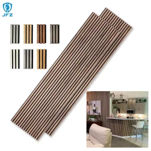 Wood Slat Acoustic Panel Natural Solid Wood Wooden Veneer Fireproof Akupanel Wall Decor for Office