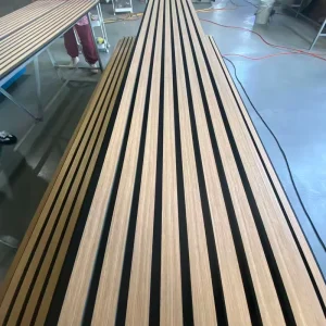 Wood Slat Acoustic Panel Soundproof Akupanel for Wall Ceiling Interior Decoration Eco friendly Sound Absorbing