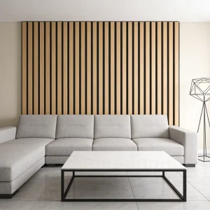 Wood Slat Acoustic Panel With Custom Colors and Flame Retardant Home Wall Decorative Modern Style Europe