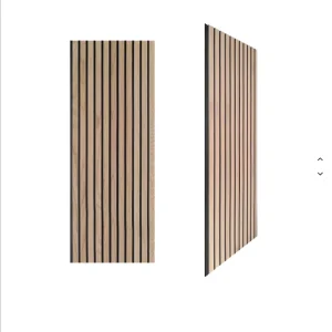 Wood Slatted Acoustical Wall Panels for Interior Veneer Finish Efficient Office Stylish Studio Hotel Home Space