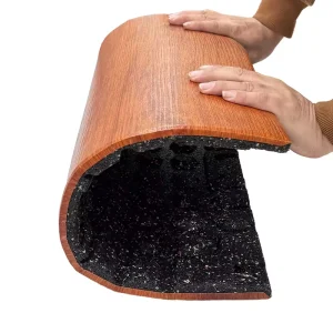 Wood Style Rubber Gym Mat Non Slip Waterproof Easy Clean