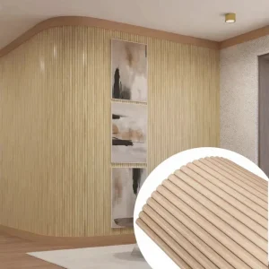 Wood Wall Panel Acoustic Slat Acoustic Wooden Akupanel Curve Flexible Wall Panel Sound Proofing Acoustic Flexible Tambour Panels