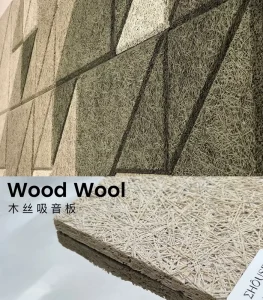 Wood Wool Eco Friendly Acoustic Wall Panels NRC 80% Fireproof Sound Insulation Easy DIY Installation for Apartments