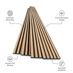Wooden Acoustic Slat Wall Panel Sound Proof Akupanel Waterproof Sound Absorbing Board Set Noise Reduction Home Studio OEM ODM