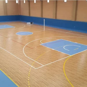 Wooden Design PVC Basketball Court Vinyl Flooring
