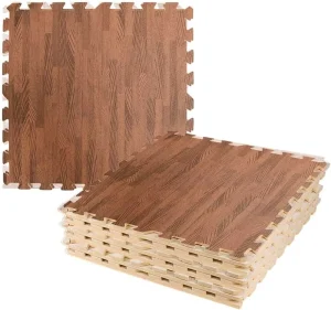 Wooden Interlocking EVA Foam Exercise Floor Mats for Gym Garage Baby Play Mat Tiles