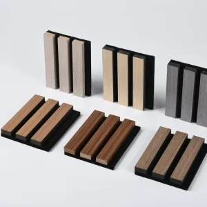 Wooden Slat Polyester Fiber Acoustic Panels Sound Absorbing Wall Board Eco friendly Decor for Living Room Apartment Studio Gym