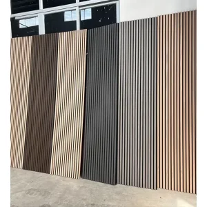 Wooden Slat Wall Slat Ceiling Wood Panels PET Acoustic Panel Indoor Sound absorbing Board MDF PET Sound Proof Acoustic Panels