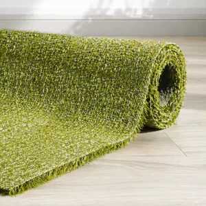 Woven Artificial Grass Carpet Blended Straight Curly Yarn Lifelike for Roof Garden