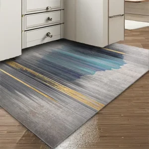 Woven Cut-Pile Low-Pile Anti-Static Washable Polyester Mat, Geometric Pattern
