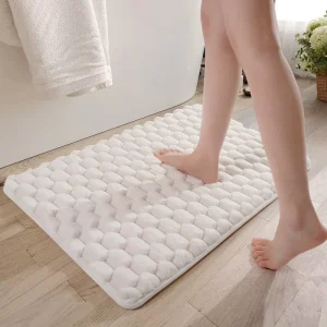 Woven Memory Foam Bath Mat, Thickened Non-Slip Absorbent Quick-Drying