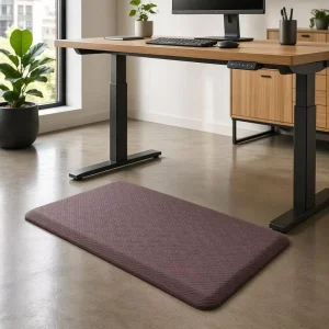 Woven PU Anti-Fatigue Floor Mat Non-Slip Rubber Backing Thick 0.6-1 In. Stain Resistant Waterproof Antimicrobial
