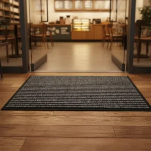Woven Polyester Kitchen Door Floor Mat, Anti Slip, Water Absorbent, Cushioned, Striped Pattern