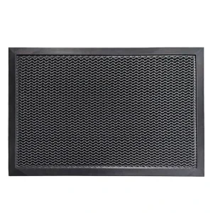 Woven Polyester Waterproof Floor Mat with Striped Design, Anti-Slip Elastic Fabric, Washable Entrance Door Mat