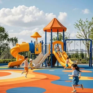 XC EPDM Bright Color Rubber Mats for Outdoor Playground Shock Absorption