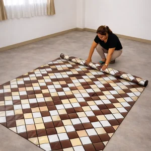 XH29001 Plastic Vinyl PVC Flooring Roll, Sponge Laminate Linoleum Floor Covering Sheet