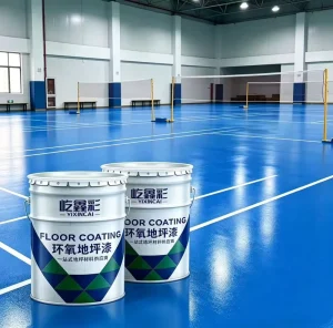 YIXINCAI Epoxy Floor Coating for Indoor Badminton Courts High elastic Anti slip Wear resistant Sports Floor Paint