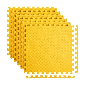 Yellow EVA Gym Mat Gym Flooring High Density Interlocking Mat Puzzle Mats Custom Color Durable Premium Tiles